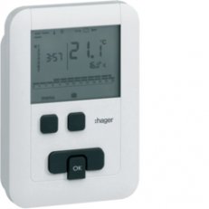 Digitální termostat týdenní ECO, napájení 230V, 1P 5A, nástěnný HAGER EK510