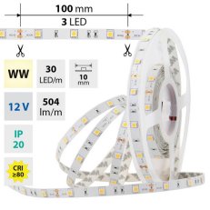LED pásek SMD5050 WW, 30LED/m,IP20, 50m, 12V, 7,2 W/m MCLED ML-121.579.60.2