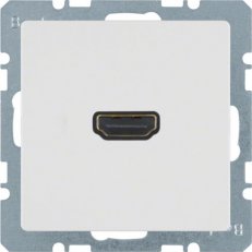 Zásuvka HDMI s připojením konektoru 90°, Q.x, bílá sametová BERKER 3315436089