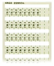 Popisovací karta WSB potisk E10.0, E10.1,.. E19.6, E19.7 (1×) bílá WAGO 209-934