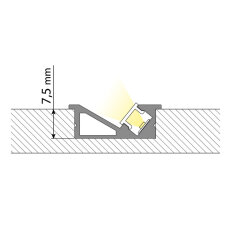 Vestavný hliníkový profil VE černý 24x10mm, včetně mléčného difuzoru, 1m