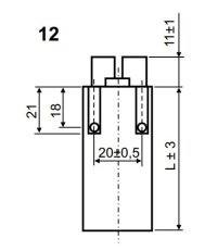 Světelný kompenzační kondenzátor 7uF 25x75mm svorkovnice zacvaknutí LCP0070012