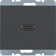 Zásuvka HDMI s připojením konektoru 90°, K.1, antracit mat BERKER 3315437006
