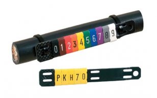 PK 2/4.40 ''-'' Návlečka žlutá s potiskem ''-'', délka 4mm