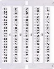 Označovací štítky ES-NU0851560 s potiskem čísel 51-60 ETI 003903102