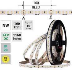 LED pásek SMD2835 NW 160LED/m 50m, 24V, 9 W/m MCLED ML-126.018.90.2