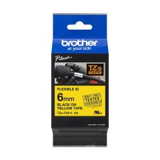 BROTHER TZe-FX611,  žlutá / černá, 6 mm,  s flexibilní páskou
