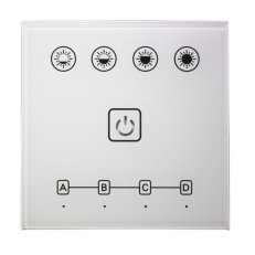 LED panel příslušenství-RF stmívač 4-zónový, panel dotykový, do zdi, bílý