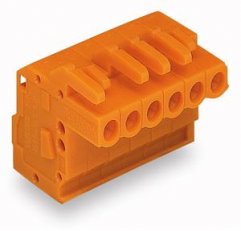 Konektor (zásuvka) úhlový CAGE CLAMP 2,5mm2 oranžová 20pól. WAGO 232-320/026-000