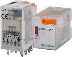 Paticové relé ERM4-230ACL, 4xCO,6A, 230V AC, s LED indikátorem ETI 002473011