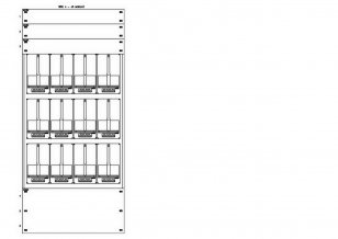 Konstrukce elektroměrová 4-45, 3-řadá, plastové panely SCHRACK CSIL116445