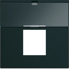 Krytka datové zásuvky s popis. polem gallery, 45x45 mm, černá HAGER WXD206N