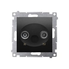 Zásuvka R-TV průběžná útlum R-TV 10 dB, černá matná KONTAKT SIMON DAP10.01/49