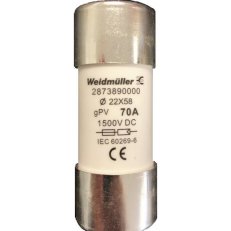 Bezpečnostní pojistka FUSE WSFL 22X58 70A 1K5V GPV WEIDMÜLLER 2873890000