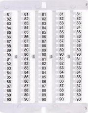 Označovací štítky ES-NU0851590 s potiskem čísel 81-90 ETI 003903105