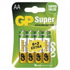 GP alkalická baterie SUPER AA (LR6) 6+2BL /1013218000/ B13218