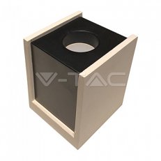 GU10 Fitting Gypsum Surface With Gun Black Bottom Square, VT-860 V-TAC SKU3140