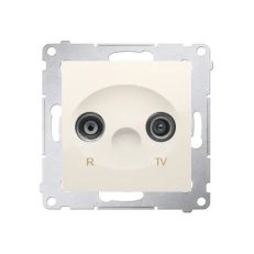 Zásuvka R-TV průběžná útlum R-TV 10 dB, krémová KONTAKT SIMON DAP10.01/41