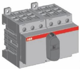 Přepínač ABB OT40F3C 3P I-0-II 40A, montáž na DIN lištu, bez rukojeti