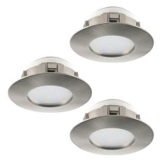 Zápustné svítidlo PINEDA SET 3XLED d78 matný nikl STARR 14,7W IP44 EGLO 95823