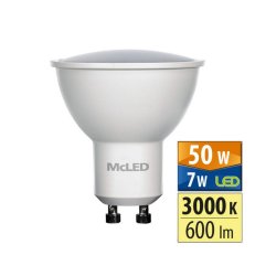 LED žárovka GU10, 7W, 3000K, CRI80, vyz. úhel 100°, use 360° 600lm