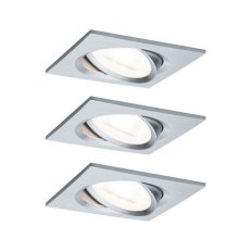 Vestavné svítidlo LED Nova hranaté 3x6,5W hliník broušený nastavitelné 934.56