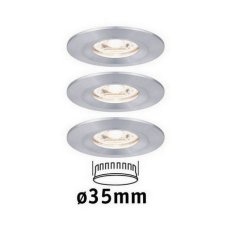 LED vestavné svítidlo Nova mini nevýklopné IP44 3x4W 2.700K hliník broušený 230V