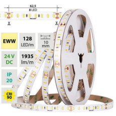 LED pásek SMD2835 EWW 128LED/m 11,5W/m DC 24V 1935lm/m CRI90 IP20 10mm 50m