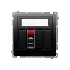 Reproduktorová zásuvka 1-násobná s popisným pólem černá matná :3015 BMGL31.01/49