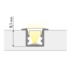 Vestavný hliníkový profil VG černý 15x10mm, včetně mléčného difuzoru, 1m