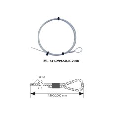 Závěsné ocelové lanko, 1,5x2000mm MCLED ML-741.299.50.0-2000
