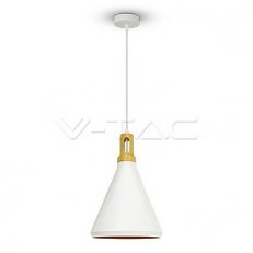 Modern White Wooden Top Pendant 1xE27 (m