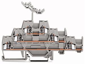 Třípatrová průchozí svorka s můstkovým propojením, šedá/šedá/šedá WAGO 280-550