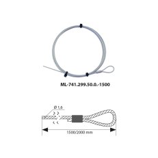 Závěsné ocelové lanko, 1,5x1500mm MCLED ML-741.299.50.0-1500