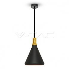 Modern Black Wooden Top Pendant 1xE27 (m