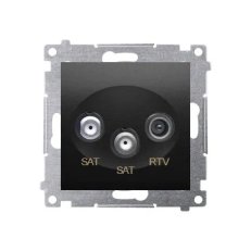 Zásuvka RTV-SAT-SAT, (strojek s krytem), černá matná KONTAKT SIMON DASK2.01/49