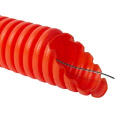 Ohebná trubka PE LPE-1 16 mm s protahovacím drátem, 22423, 320N/5cm, oranžová