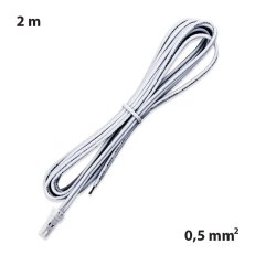 Připojovací kabel s MP konektorem (vidlice), 2m  0,5mm2, bílý, volný konec 5mm