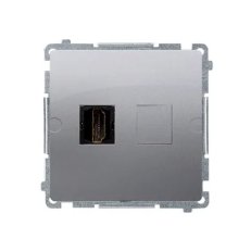 Zásuvka HDMI, stříbrná matná metalizované KONTAKT SIMON BMGHDMI.01/43