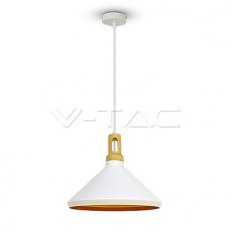 Modern Long White Wooden Top Pendant,  V