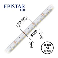 LED pásek 120LED/m 3528 IP67 4000-4300 K bílá 12V 5m 3D FK TECHNICS 4738253-60