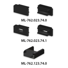 Přisazený hliníkový profil  černý PG2 16x8mm včetně mléčného difuzoru 1m