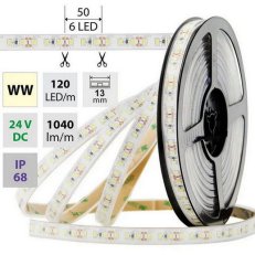 LED pásek SMD2835 WW, 120LED, 5m, 24V, 14 W/m MCLED ML-126.369.60.0
