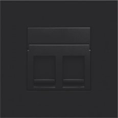 Středový kryt datazásuvky 2xRJ-BLACK COATED NIKO 161-65200