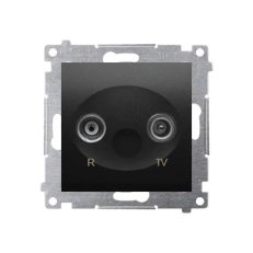 Zásuvka R-TV koncová pro průběžný zásuvky, černá matná KONTAKT SIMON DAZ.01/49