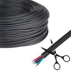 4-žilový kulatý PVC kabel AWG 22/0,34 mm2 černý plášť červená/zelená/modrá/černá