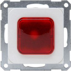 HK 07 bílá - Signálka červený kryt s kontrolkou 230V/2W, E10 KOPP 492129003
