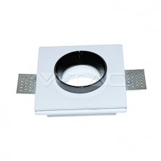 GU10 Fitting Gypsum White Recessed Light With Black Metal Square, VT-866