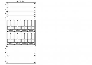 Konstrukce elektroměrová 4-42, 2-řadá, plastové panely SCHRACK CSIL127442