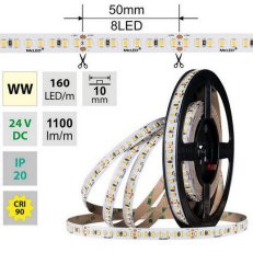 LED pásek SMD2835 WW 160LED/m 50m, 24V, 9 W/m MCLED ML-126.019.90.2
